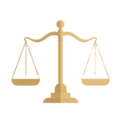 Icono de balanza, símbolo de justicia.